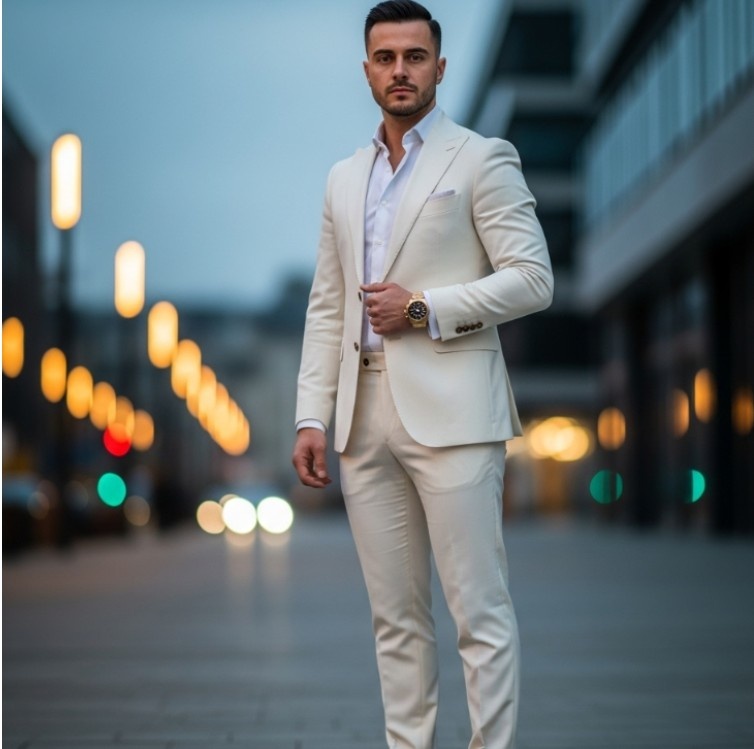 All-white suit