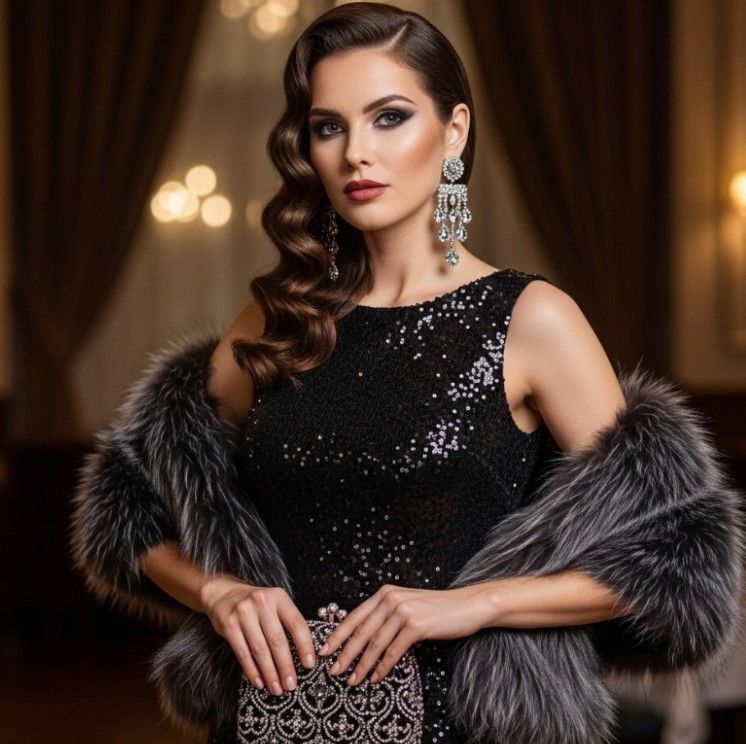 Black sequin dress 