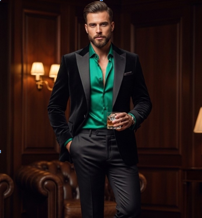 Black velvet tux jacket