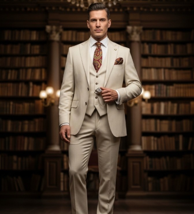 Cream suit