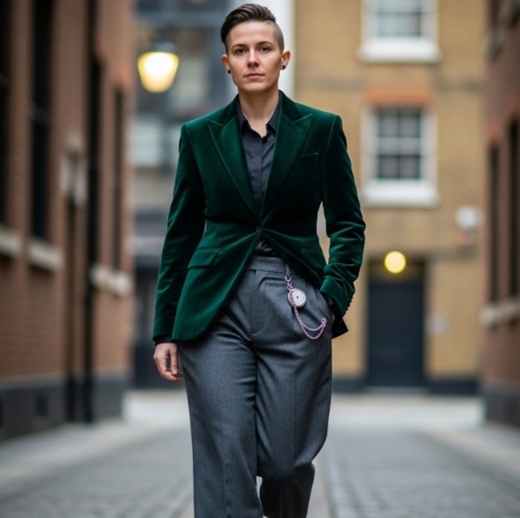  Fitted velvet blazer