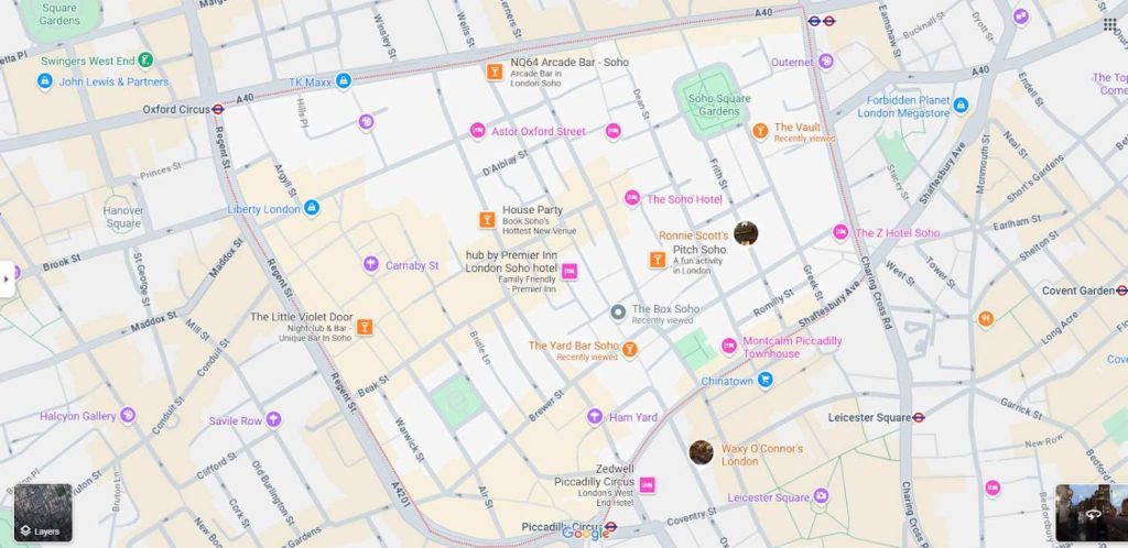 Google Location Of Soho London