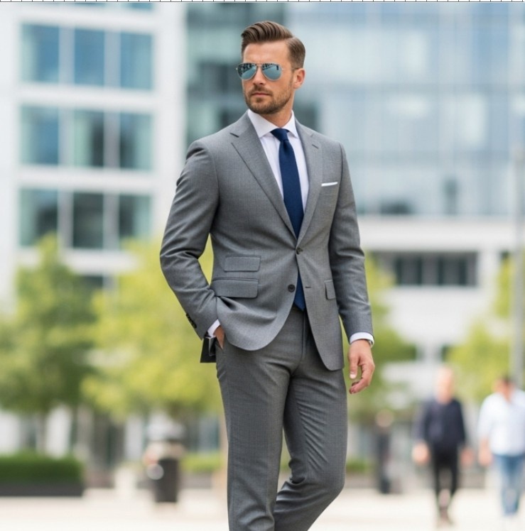 Grey tailored suit